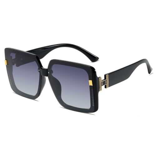 Lunettes de soleil polarisées vintage femme grand cadre dégradé