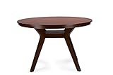 Baxton Studio Montreal Mid-Century Round Wood Dining Table, Dark Walnut