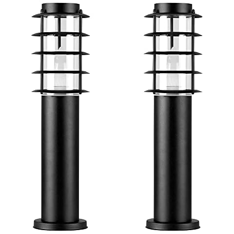 MiniSun Modern Black Stainless Steel Light Posts Cover