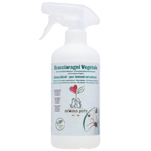 MAMA PETS Repellente Naturale 500ml per Ragni – Spray Disabituante Vegetale con Aloe Vera e Menta – Pronto all’Uso per Interni ed Esterni – Sicuro per Animali e Bambini