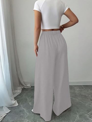 Image of Aahwan Solid High Waist Straight Korean Loose Pleated Wide Leg Trouser for Women's & Girl's
