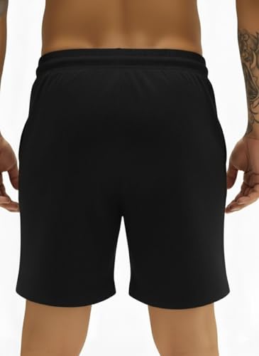 Image of INKKR Men's Premium Polyester Casual Ribbed Shorts ||Loose Fit with 2 Pocket Shorts