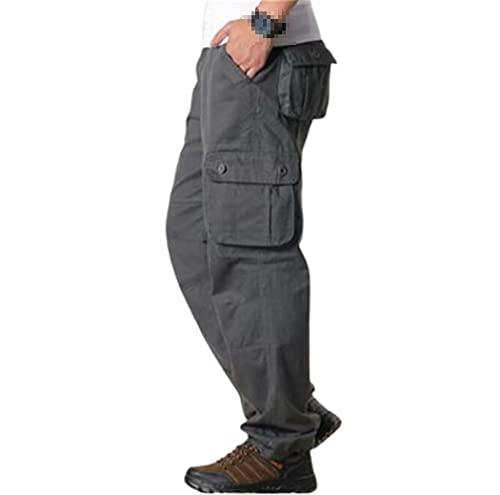 Pantalon cargo homme gris foncé taille 52 long pour la randonnée et le style militaire décontracté