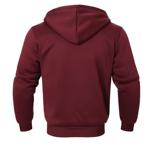 Image of LeeHanTon Men Fleece Jacket Lightweight Sherpa Fleece Jackets Zip Up Hoodie Lined Sweatshirt Coat with Pockets