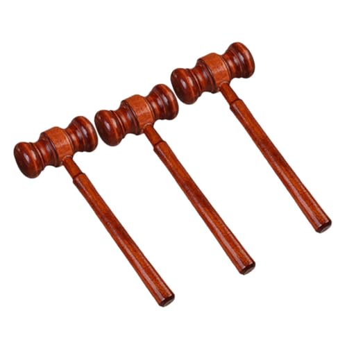 Gatuida 3 piezas Martillo de Juez de Madera Maciza Acabado Compacto Portátil para y Uso Judicial Herramienta Práctica y Duradera
