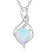 FANCIME 14K Saf Beyaz Altın Sonsuzluk Kalp Doğum Taşı Kolye ve Elmas Kolye Bi...