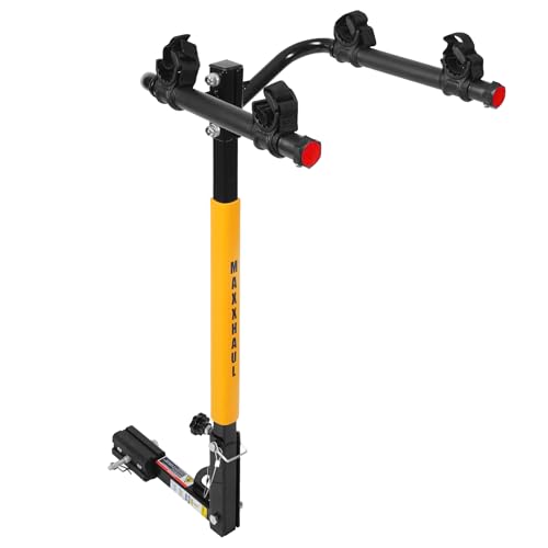 MaxxHaul 50025 Hitch Mount 2-Bike Rack for Cars, Trucks, SUVs, Minivans – Fits 1-1/4" & 2" Hitch Receivers, 100 lb Capacity, Anti-Rattle, Secure Cradles, Heavy-Duty Steel Construction - Color May Vary by MAXXHAUL - Used condition - US$54.11