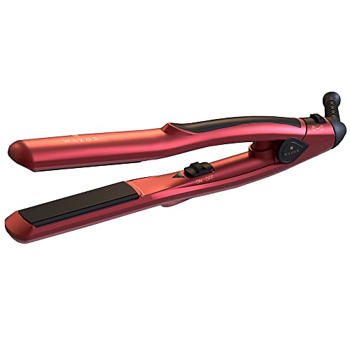 Wazor Titanium Negative Ions Hair Straightener for Travel & Home Use 3/4 Inch Dual Voltage Flat Iron 3D Floating Plates with Lock Hand, Beautiful Gift Box for Gift Giving