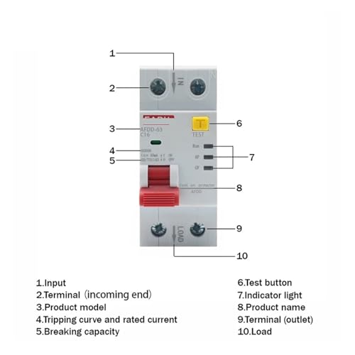 Disjoncteur AFDD protégeant des incendies électriques par arc et fuites 220V - 4