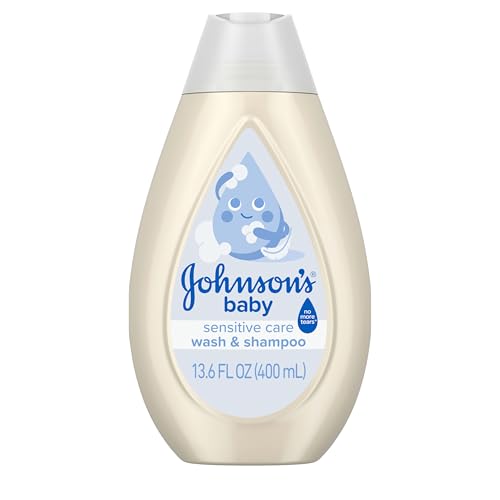 Johnson's Sensitive Care Baby Wash & Shampoo, Daily Moisturizing 2-in-1 Baby Wash & Shampoo to Gently Cleanse Without Drying Out Sensitive Skin, Light...