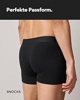 Snocks Boxershorts Herren aus Bio-Baumwolle, 6er Pack, Schwarz – Ansicht 8