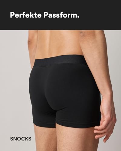 druckfreie Nähte und mittelhoher Bund verhindern Reizungen - Detailansicht von Snocks Bio-Baumwolle Boxershorts 6er Deal...
