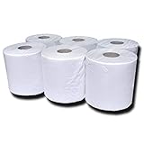 6 Handtuchrollen Innenabwicklung, Handtuch-Papierrollen natur-weiß, 20 cm, 2-lagig