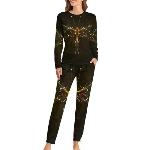 Pyjama femme Libellule d'or : la solution contre le froid nocturne avec pantalon doux