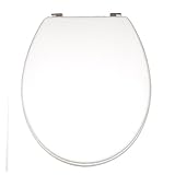 Allibert 1680111 - Asiento del inodoro con bisagras de acero inoxidable Blanca Boliva