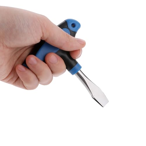 Image of Piriuuo T Handle Flat Head Screwdriver, 10mm T Handle Slotted Screwdriver with Plastic Handle Screw Drivers Assembly Tool for Slotted Screw Used on Quick Release Plate or Camera Tripod Monopod