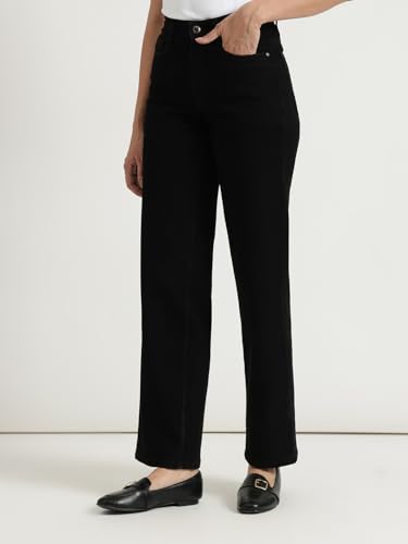 Image of FableStreet Women's Mid Waist Jeans |Wide Leg Jean - Perfect for Travel, Party & Everyday Use