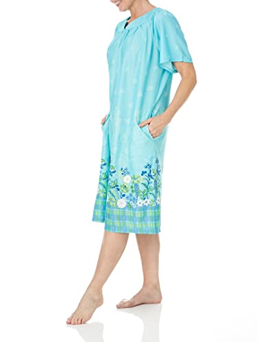 Image of AmeriMark Casual Women's Patio Muumuu House Dress Loose Comfortable Short Sleeve Sun Dress Lounger Gown Sleepwear for Ladies