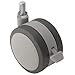Shepherd Softech Series 100mm Diameter Soft Tread Unhooded Twin Thermoplastic Elastomer Wheel Caster with Brake, 1/2" Diameter x 1" Length UNC13 Threaded Stem, 225 lbs Capacity, Gray