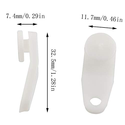 E-Outstanding 50 Sets White Plastic Traverse Rod Slides Rail Glider And Metal Curtain Hooks Window Curtain Accessories #TOP1