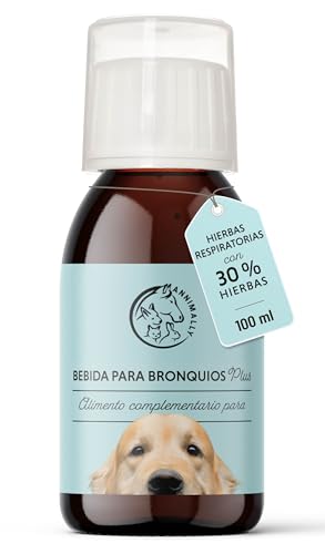 Annimally Bronchial Liquid para Perros I Bronchial Plus 100ml Jarabe para Las vías respiratorias de los Perros - Rico en tomillo, equinácea, Salvia y 9 Hierbas respiratorias adicionales.