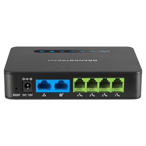 grandstream ht814 aes 4-fxs office hd nat router 2-sip voip gateway