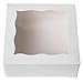 ONE MORE 6"White Bakery Boxes with pvc Window for Pie and Cookies Boxes Small Natural Craft Paper Box 6x6x2.5inch,12 of Pack
