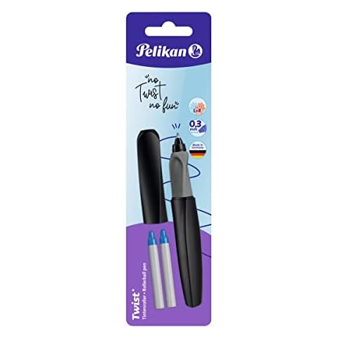 Pelikan R457 947093 Tintenroller Twist, universell für Rechts- und Linkshänder, schwarz Cover
