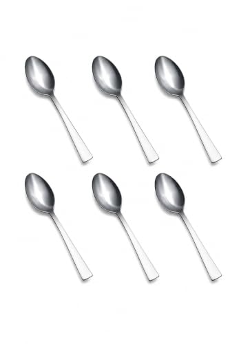 Image of Tosaa Tea Spoon Impress 16G-6-Piece Stainless Steel Spoon Set, Set of 6 for Everyday Use,Rust-Resistant & Dishwasher Safe