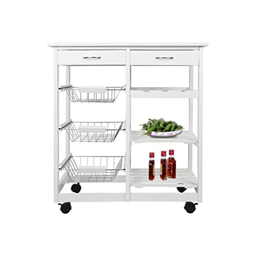 MIIKHI Carrito de almacenamiento de 4 niveles, organizador de cocina, baño, estante de almacenamiento móvil, ruedas para el hogar, soporte para muebles