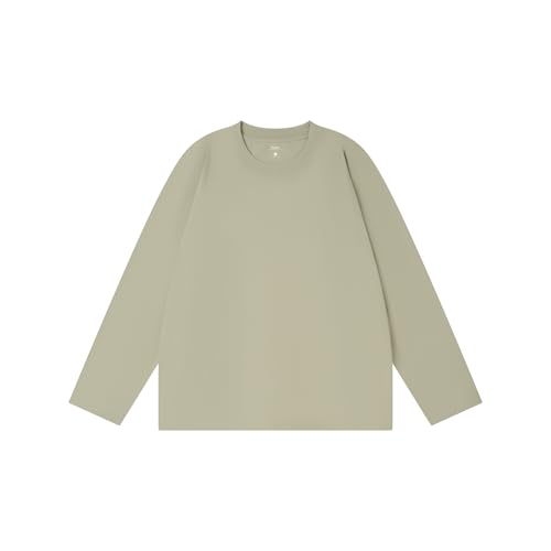MIDMX Men's 100% Cotton Long Sleeve T-Shirt Basic Solid Color