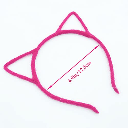Ojyudd 24 Colors Cat Ear Headbands,Plastic Cat Hair Hoops,Daily Decorations Party Lovely Headwear Cats Accessories,Fluffy Hair Hoop For Girls And Adult(24 Pieces) #TOP1