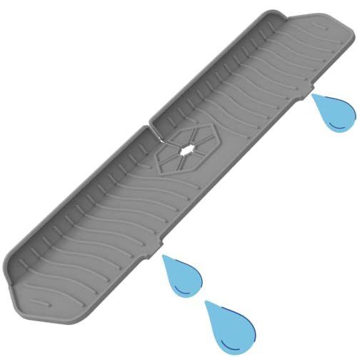 Klazz Silicone Splash Guard Mat For Kitchen Sink Faucet, Sink Quick Draining Pad Behind Faucet, Drying Mat For Kitchen & Bathroom Countertop Protect, Handle Drip Catcher Tray, Drainage, Kitchens #TOP7