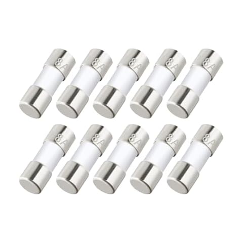 5 * 20MM 8A Fast Acting Ceramic Fuse Universal Travel Adapter Replacement Fuses (Pack of 10 Pcs) (8A) Cover