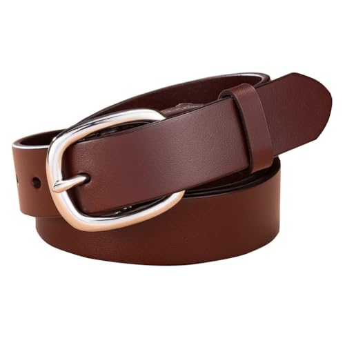 Women's Cowhide Belt Stainless Steel Pin Buckle Fashion Belt for Skirt Jeans Waist Width 2.80cm Gifts for Women