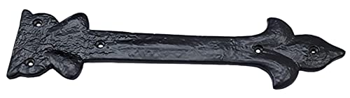Image of Adonai Hardware Adonijah Antique Cast Iron Strap False or Faux or Dummy Hinge Front (10.40 inch X 12 Pack, Matte Black) for Barn Doors, Gates, Cabinets, Wooden Box, Furniture, Chest, Trunks and Sheds