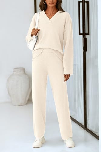 PRETTYGARDEN Lounge Sets for Women Two Piece Sweaters Pajama Set Fall Fashion 2025 Loungewear Outfits Matching Winter Clothes