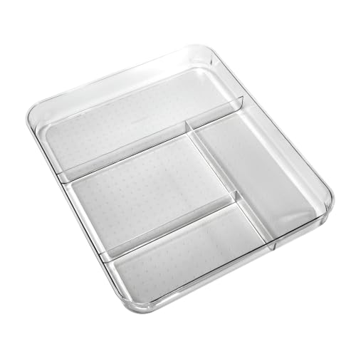 Image of madesmart Clear 4 Compartment Drawer Organizer, Grey