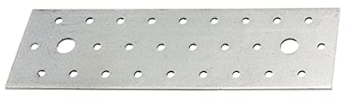 Alberts 331955 Pletina perforada de ensamblaje, Galvanizado Sendzimir, 200 x 60 mm
