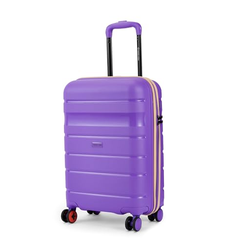 Image of Nasher Miles Jupiter Hard-Sided Polypropylene Cabin Luggage 20 inch | 55cm | 8 Wheels Small Trolley Bag for Travel | Suitcase (Purple)
