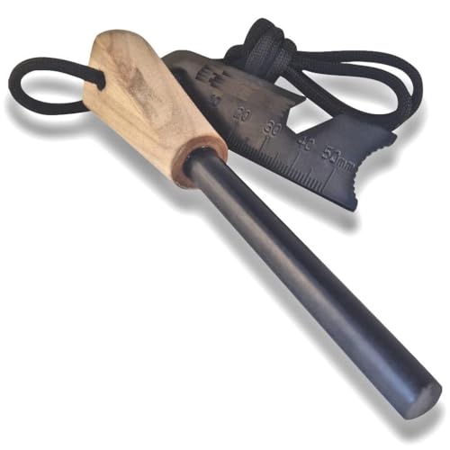 Image of BISONBERG Fire Starter, Thick Bushcraft Survival Firesteel Rod with Flint Striker Ruler Serrated Striker Rapid Camp Fire Maker Kit Serrated Edge with Bottle Opener