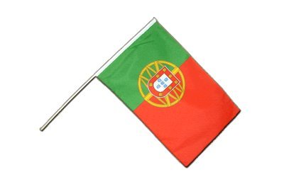 Drapeau Portugal sur hampe 60x90 cm anti-effilochage pour extérieur