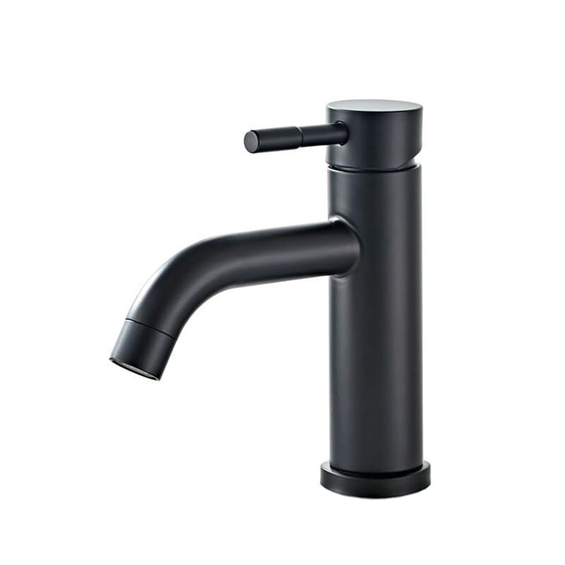 Robinet mitigeur de salle de bain en laiton noir mat pour lavabo monté sur le pont