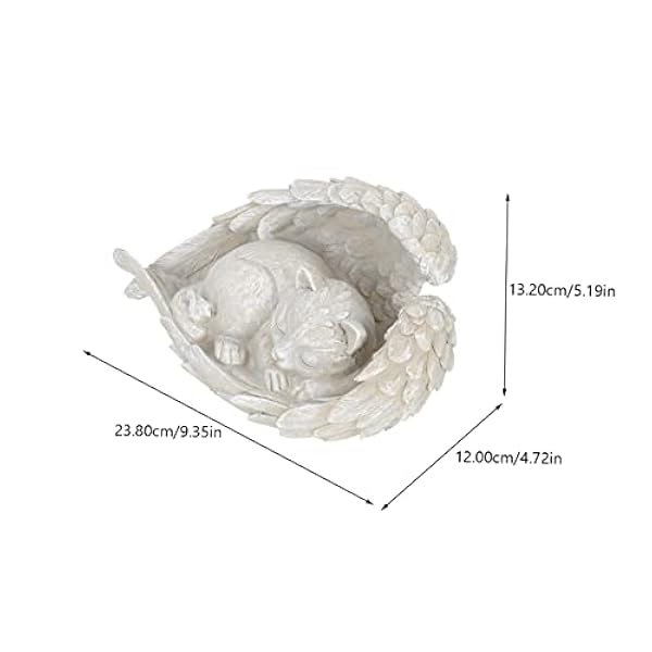 PATKAW 2 Stuks In Herinnering Geschenken Home Decoratie Huisdier Begraafplaats Stenen Kat Met Vleugels Tuin Standbeeld Huisdier Gedenksteen Kat Eerbetoon Standbeeld Buiten Slapen Kat