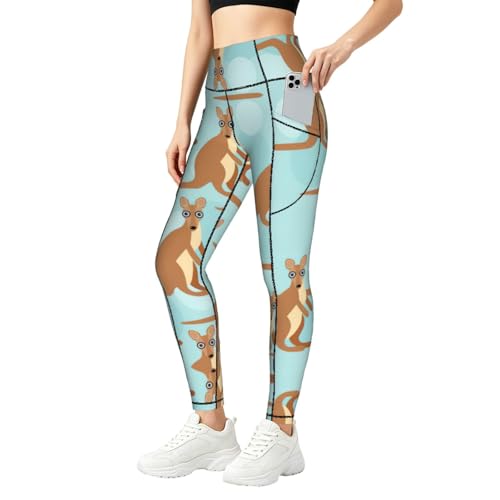 Leggings de moda con bolsillos y estampado animal para el gimnasio de mujeres