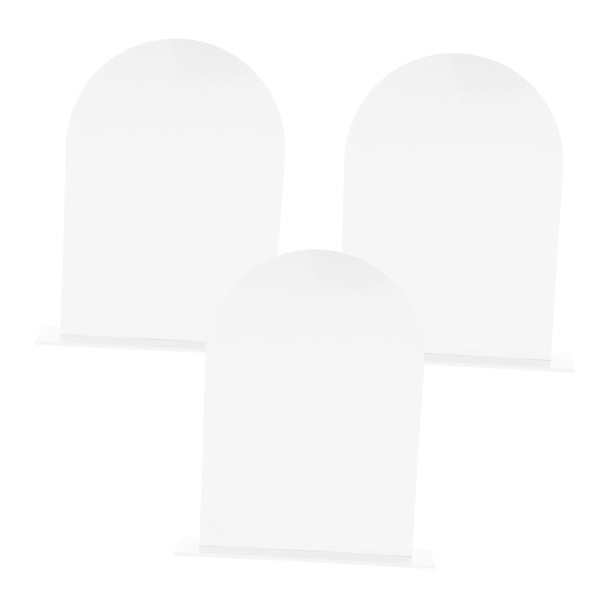 Cabilock 3Pcs Blank Arch Acrylic Table Displays for Wedding Event Decor Signage for Name Cards Menu Numbers Reusable Elegant DIY Table Plaques