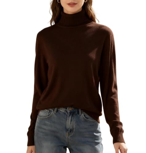 Image of SANGTREE Women's Turtleneck Sweaters Long Sleeve Pullover Tops | Breathable Lightweight Fabric| Fall Winter Fashion Outfits| Perfect for Daily,Office,Vacations,Holiday,Family Gatherings Etc.