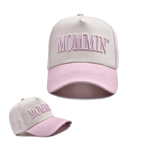 Image of Mommin Trucker Hat,Vintage Two-Tone Women's Baseball Cap with Mama Hat Mothers Day Great Gifts for Mom Wife Stepmom