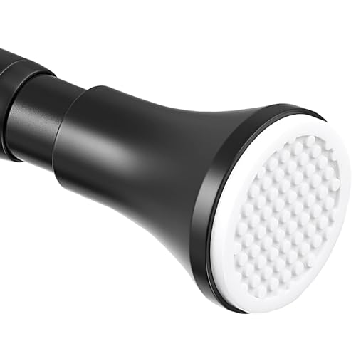 Image of Story@Home DIY Extendable Shower Curtain Rod, 85-165 CM Color: Matte Black Stainless-Steel Curtain Rod Holder without drill for Bathroom, Window & Door.