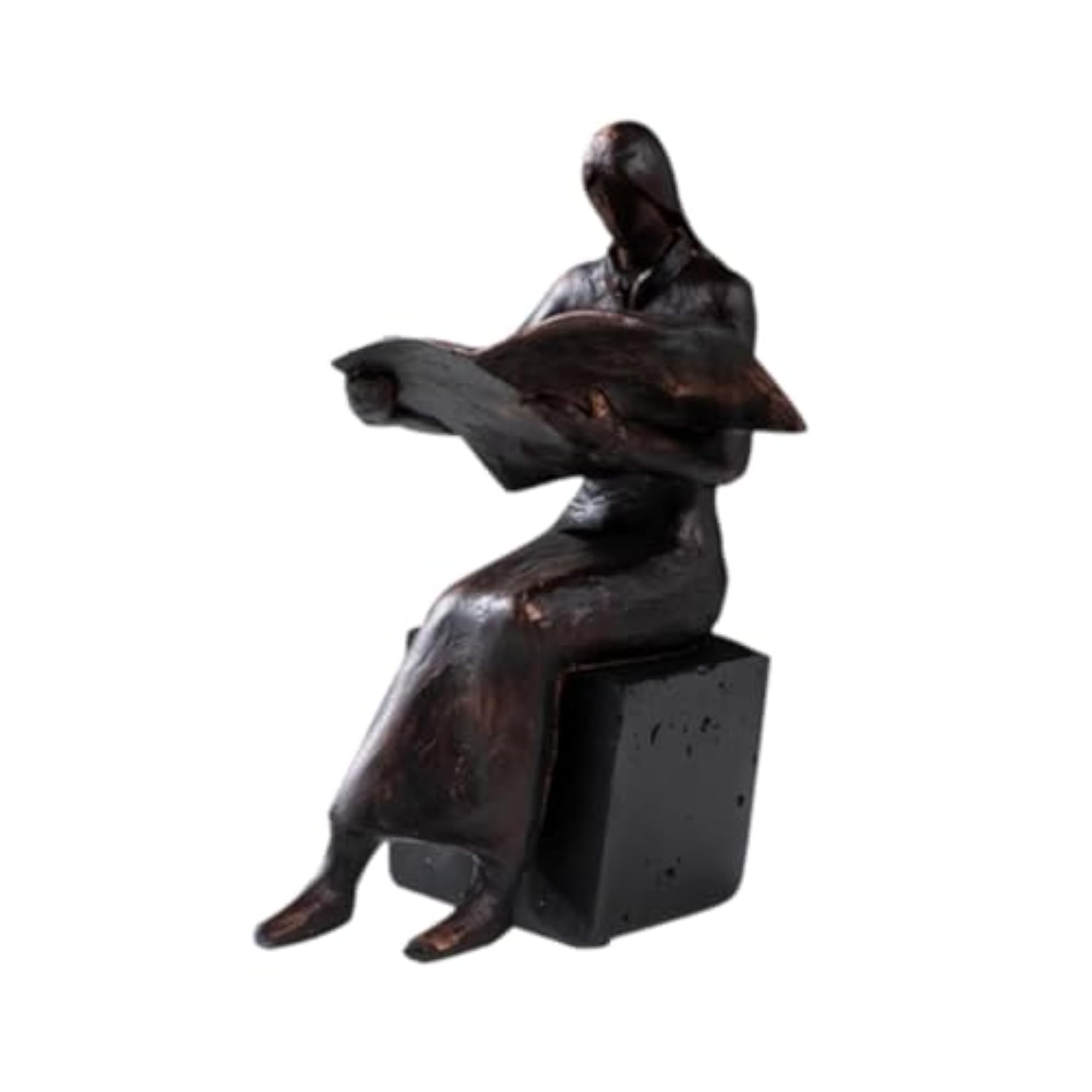 Reading Figurine Resin Bookend Abstract Art Sculpture for Home Table